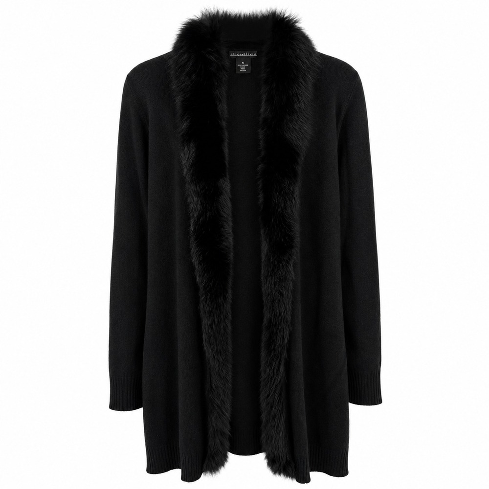 Sofia Cashmere Fox Fur Cardigan XL